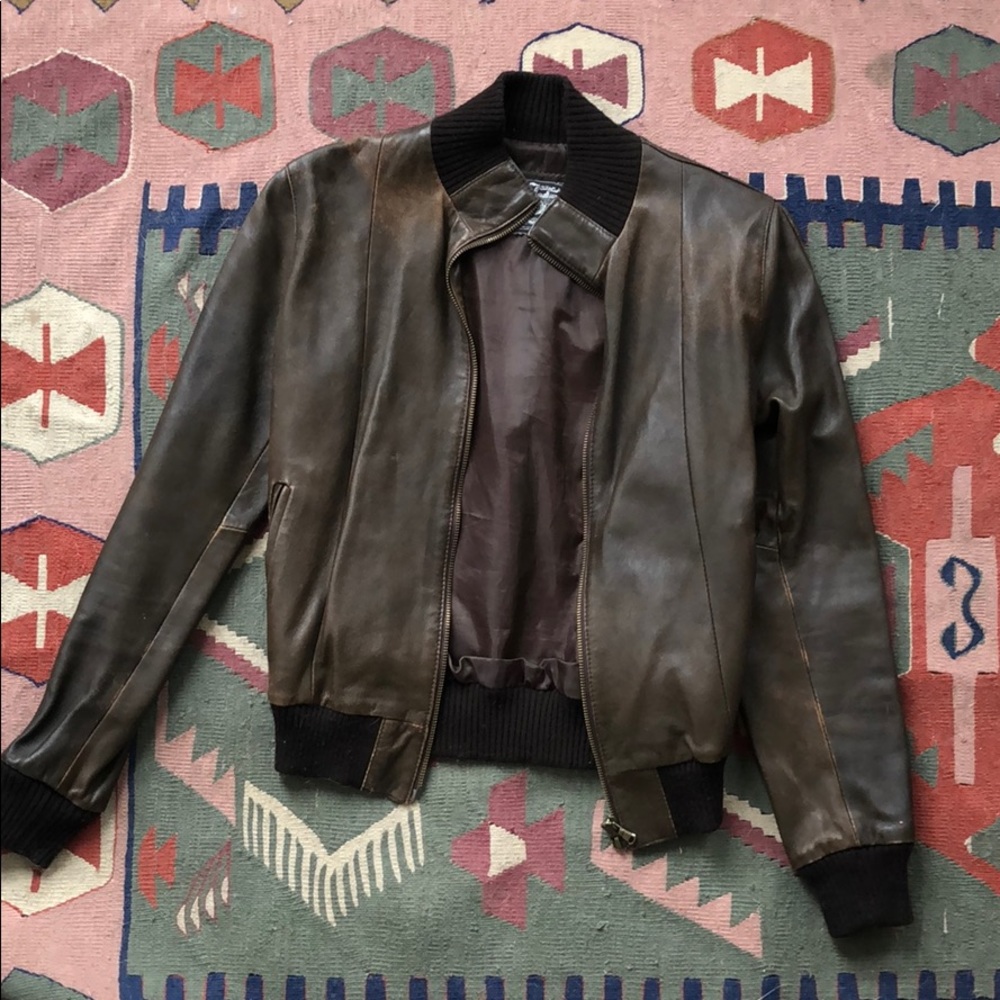 Vera Pelle Italian made leather bomber jacket
